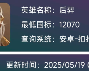 王者荣耀后羿最低战力战区及上榜分数全解析